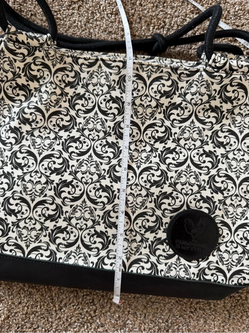 CLASSIC FARMHOUSE BAG Black & White Printed Tote Farmhouse is my Style